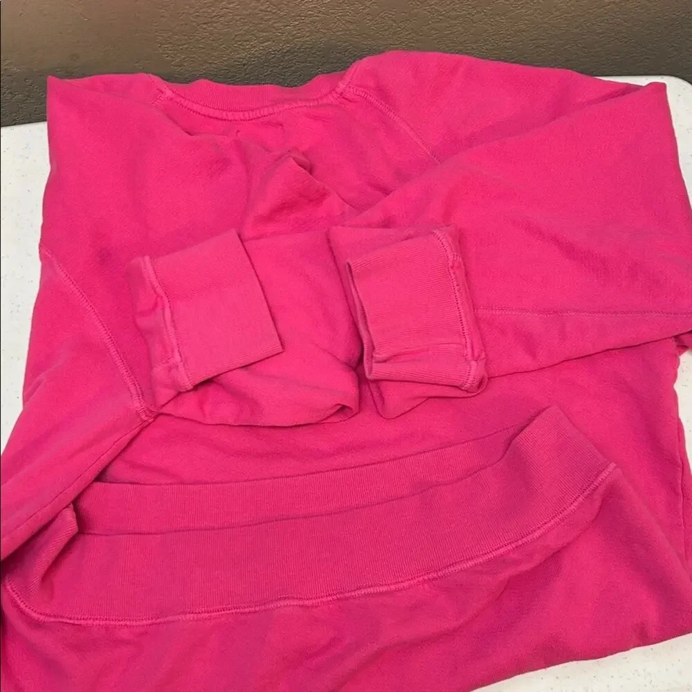 Anthropologie- Sundry La Mer Hot Pink Graphic Crewneck Sweatshirt - Picture 6 of 8